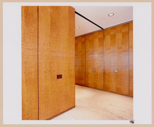 View of hallway with wood panelled walls, Toronto-Dominion Centre, Toronto, Canada