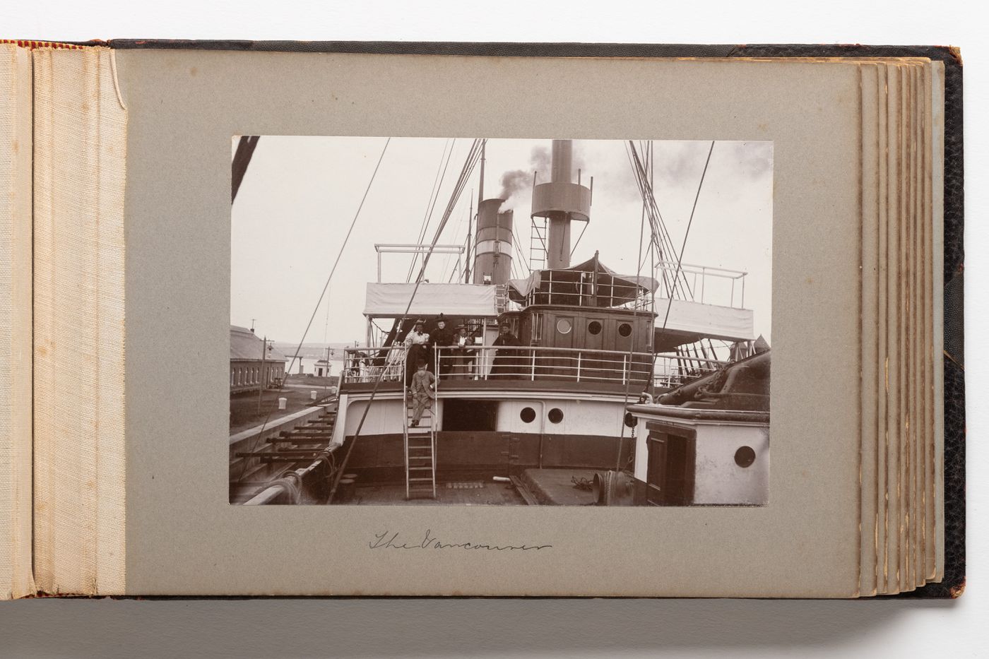 View of a steamship docked at Quebec City, Quebec, Canada