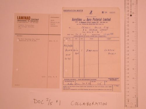 Supply delivery from Aerofilm and Aero Pictorial Limited to Cedric Price