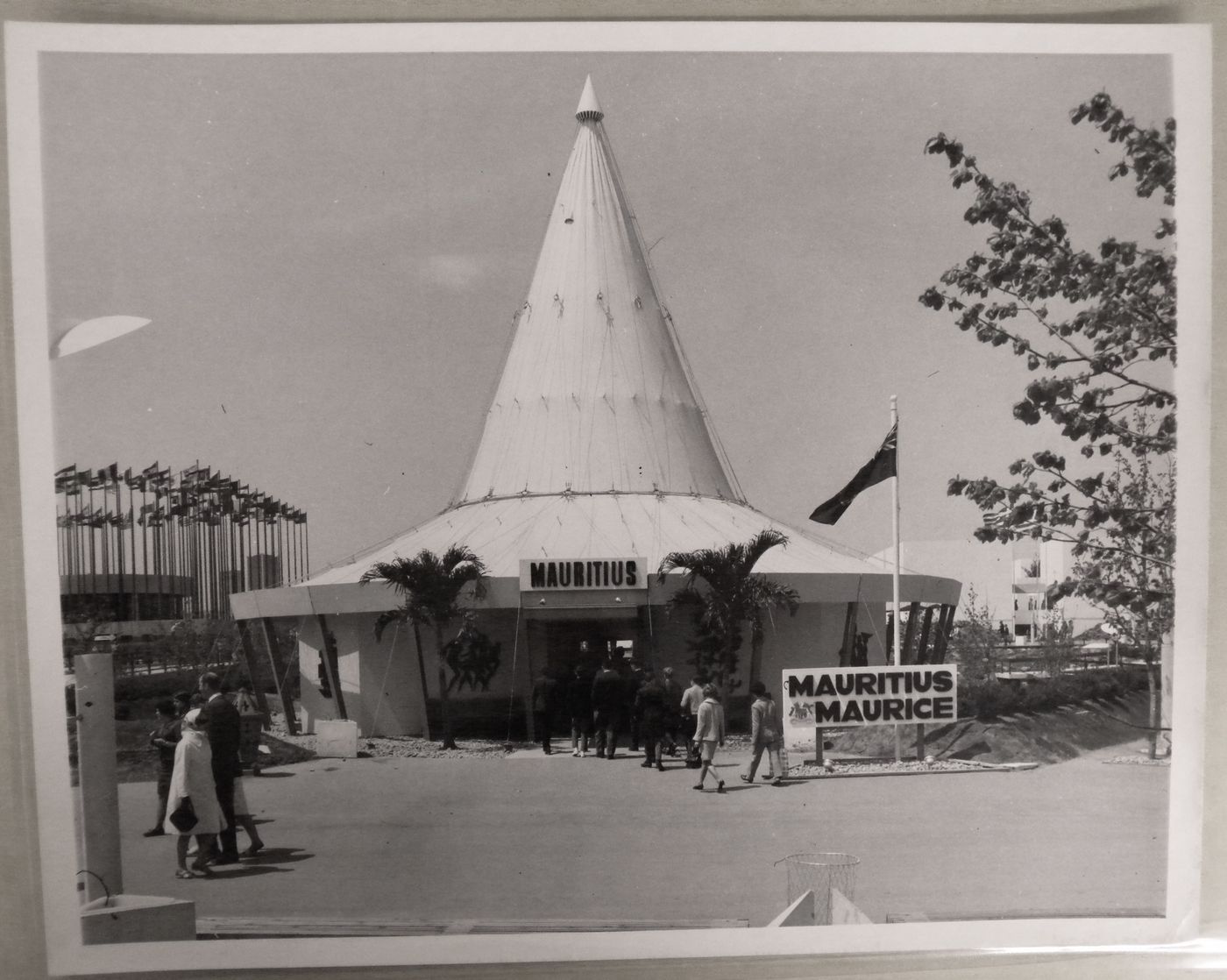View of the Mauritius Pavilion, Expo 67, Montréal, Québec
