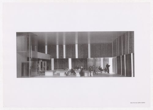 View of a model for Biblioteca de Usera, Madrid, Spain