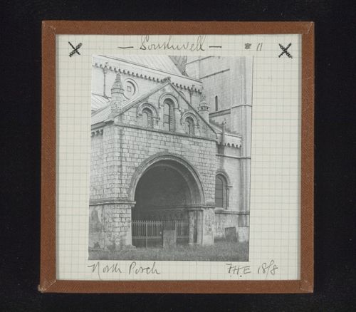 View of north porch of Southwell Minster, Southwell, Nottinghamshire, England