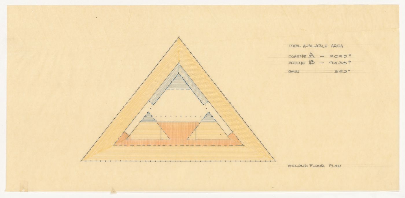 Second floor plan for United States Embassy, Oslo, Norway