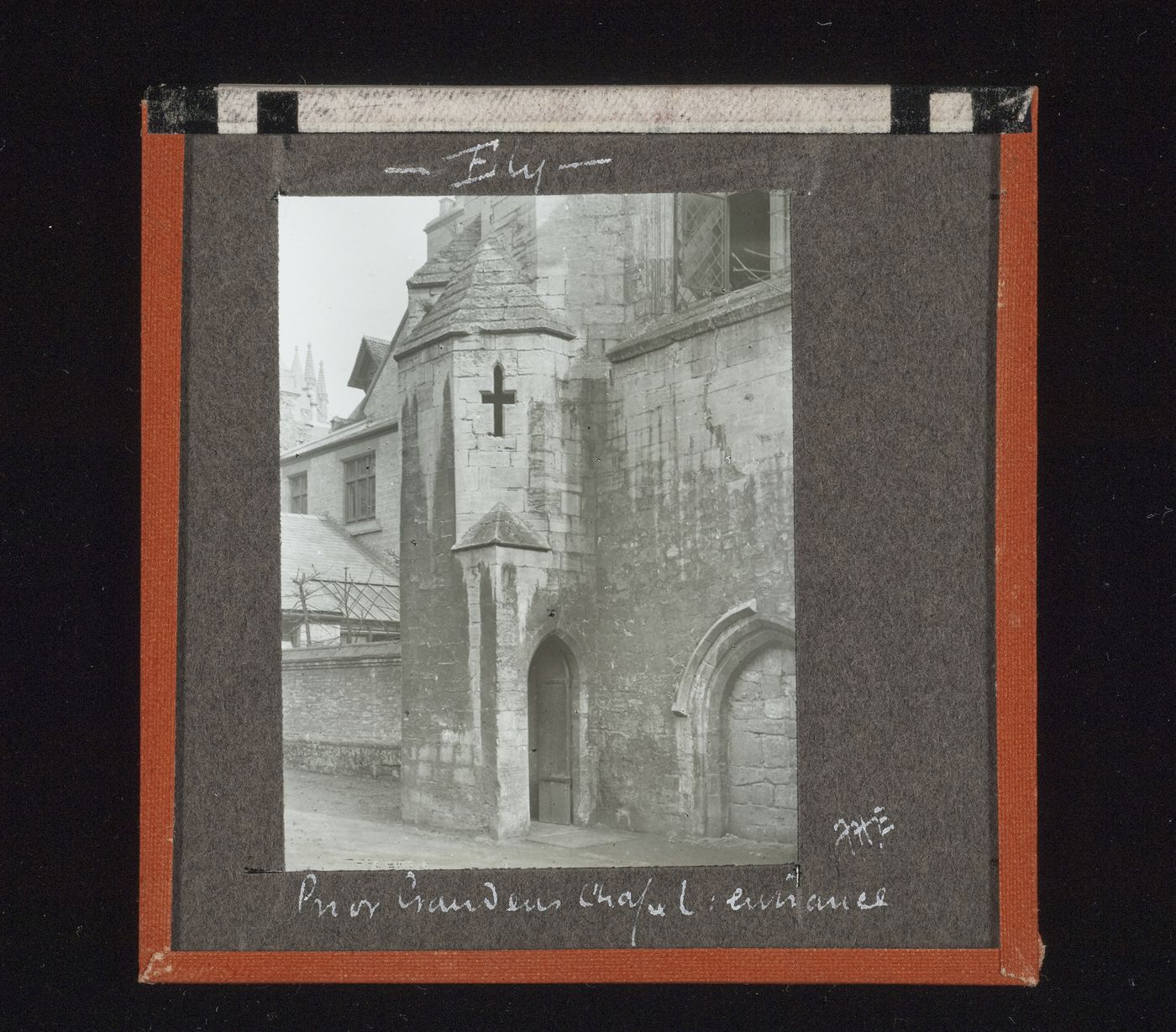 View of entrance of Prior Crauden's chapel, Ely, Cambridgeshire, England