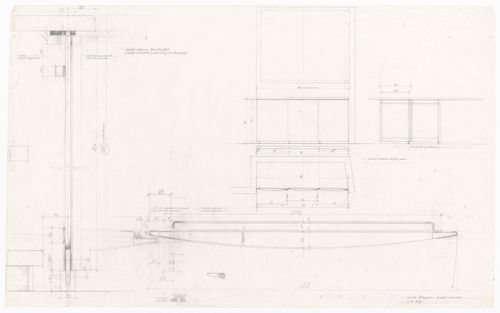Sections and furnishings details for Casa Dragone e Paggi, Milan, Italy