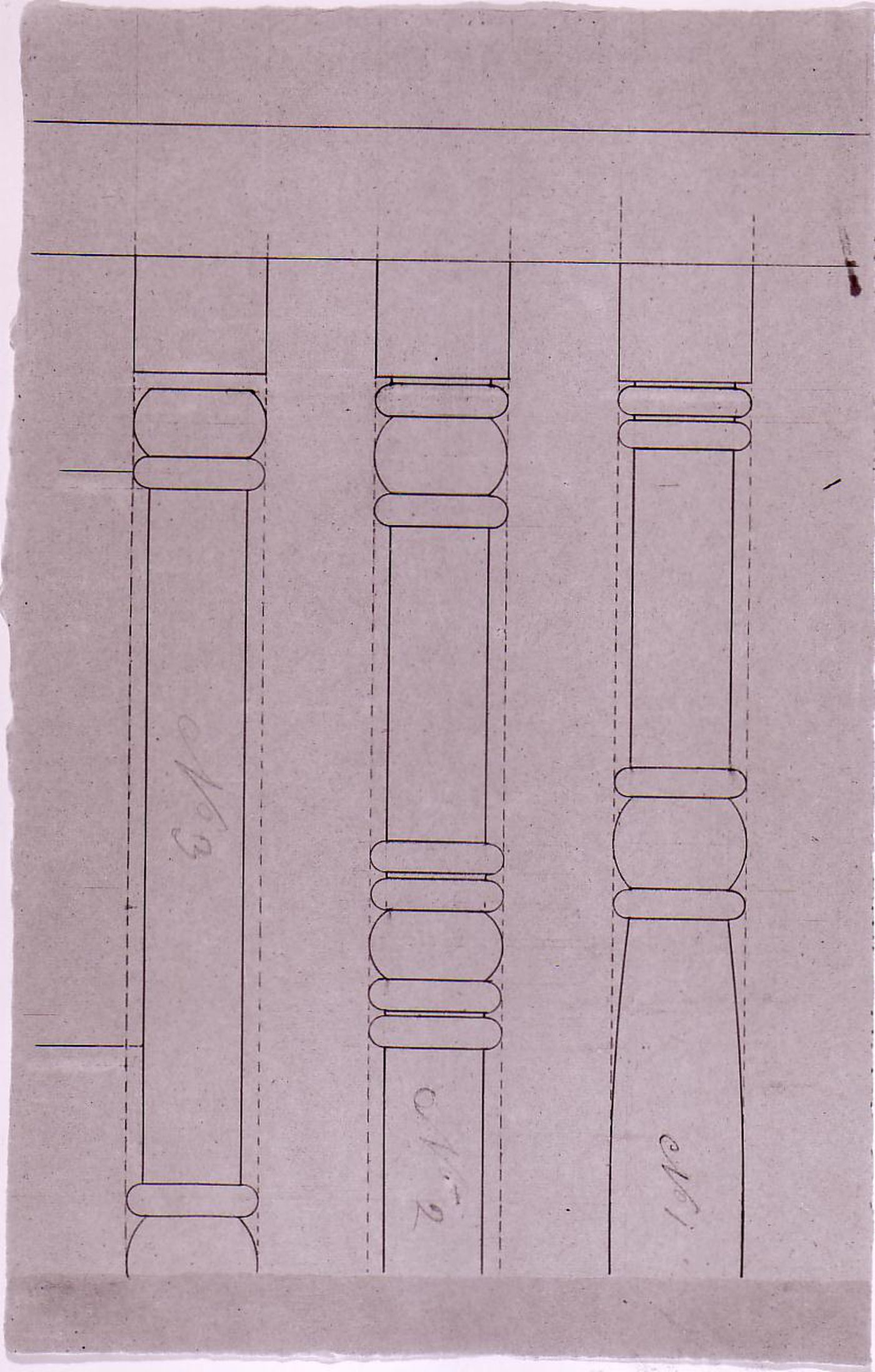 Elevation for balusters for the tribune [?] for Notre-Dame de Montréal