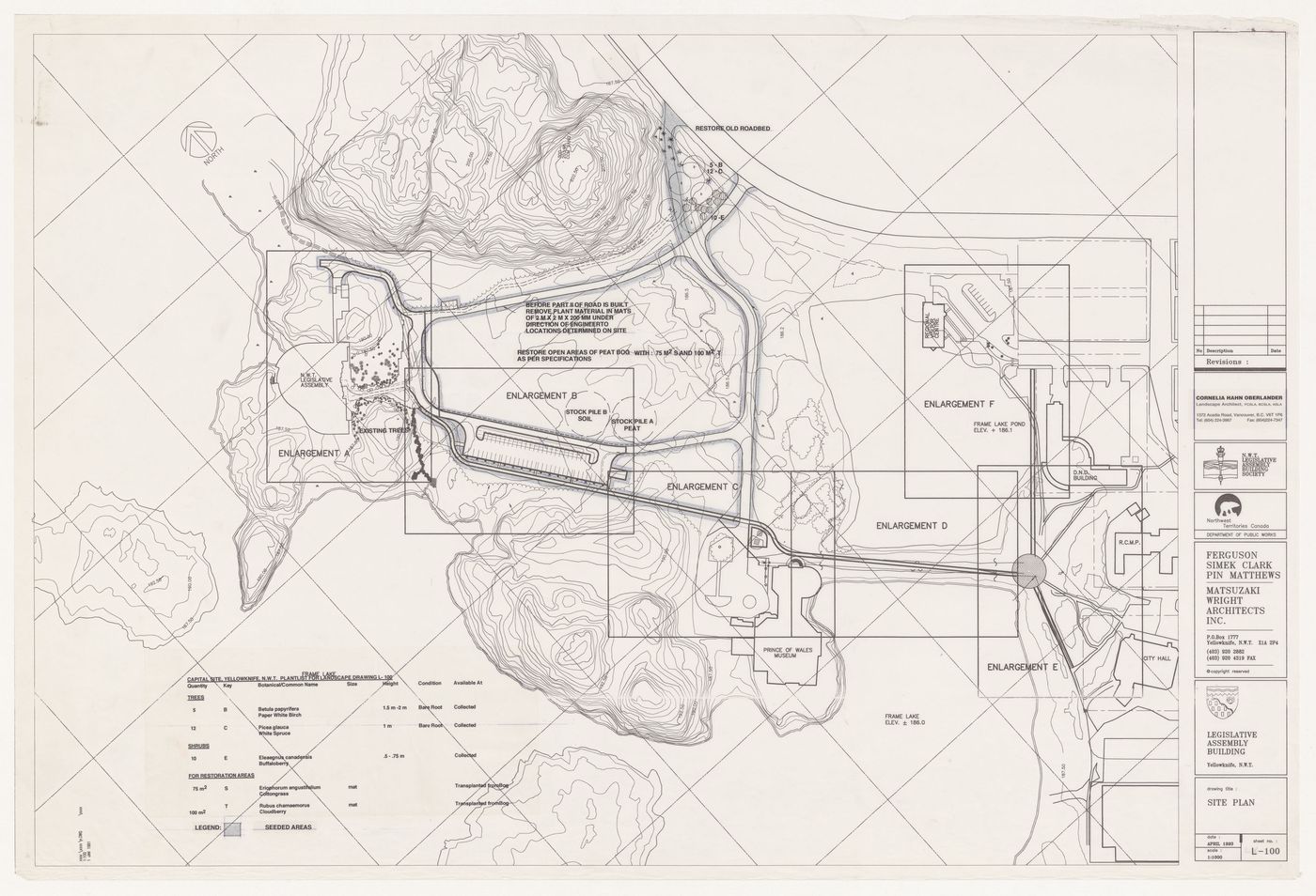 Site plan for Northwest Territories Legislative Assembly Building, Yellowknife, Northwest Territories