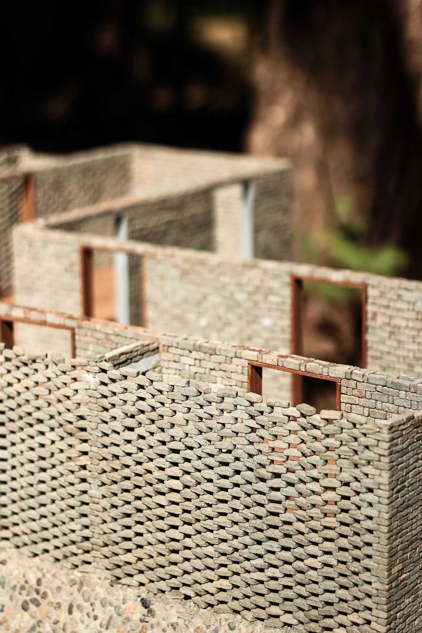 Weavers' Studio : view of study model of workshop building