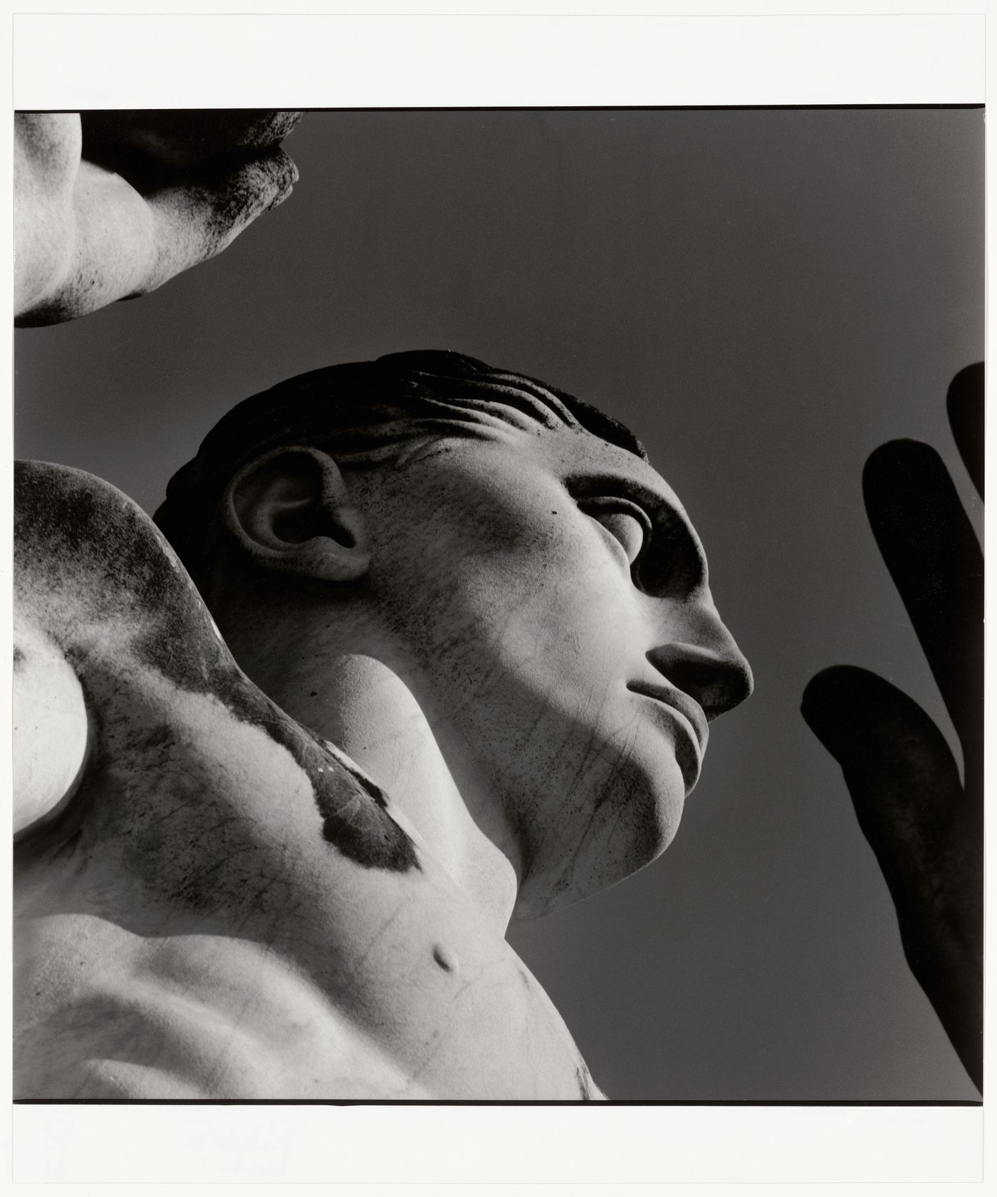 Profile of statue, the Marble Stadium, Rome, Italy