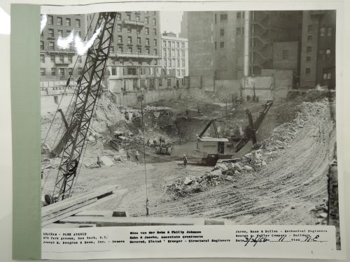 Seagram building under construction, 375 Park avenue, New York, N.Y., north-east view