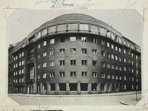 View of the "Zachrana" women's boarding house, Zizkov, Kubelikova 1250, Prague, Czechoslovakia (now Czech Republic)