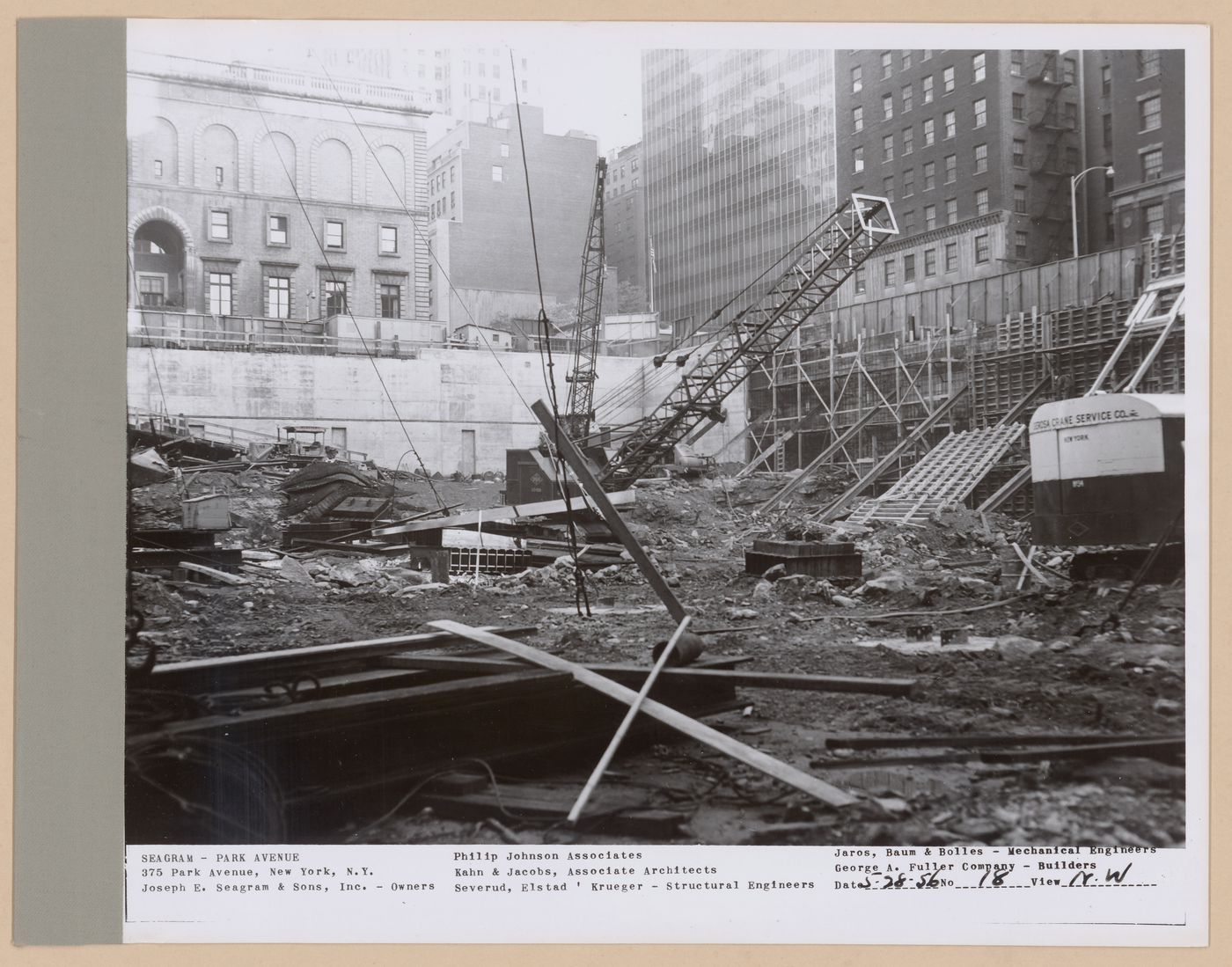 Seagram building under construction, 375 Park avenue, New York, N.Y., north-west view