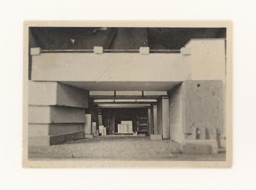 Photograph of a student model by Sivortsev on the topic "Deep Space with Strongly Emphasized Foreground" for the "Space" course at the Vkhutemas (Higher State Artistic Technical Studios), Moscow