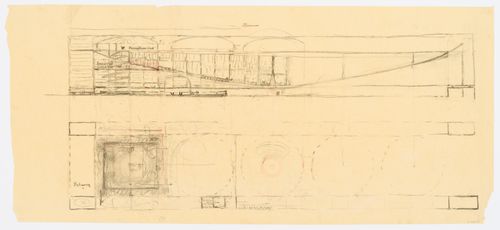 Section and plan for the Palazzo dei Congressi, Venice, Italy