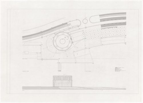 Site plan and section for Centro Meteorológico da Villa Olimpica, Barcelona, Spain