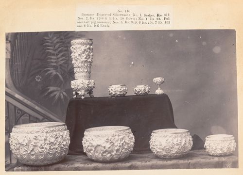 View of dishes, F. Beato Limited, C Road, Mandalay, Burma (now Myanmar)