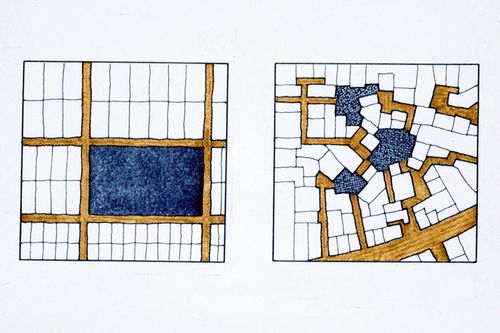 Site plan showing example of plots layouts used for the Human Settlement Training Package "Package 6: The Self-Selection Process"