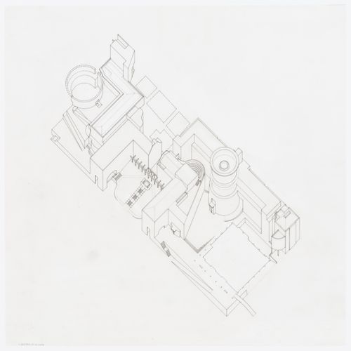 Staatliche Hochschule für Musik und Haus der Geschichte, Stuttgart, Germany: axonometric
