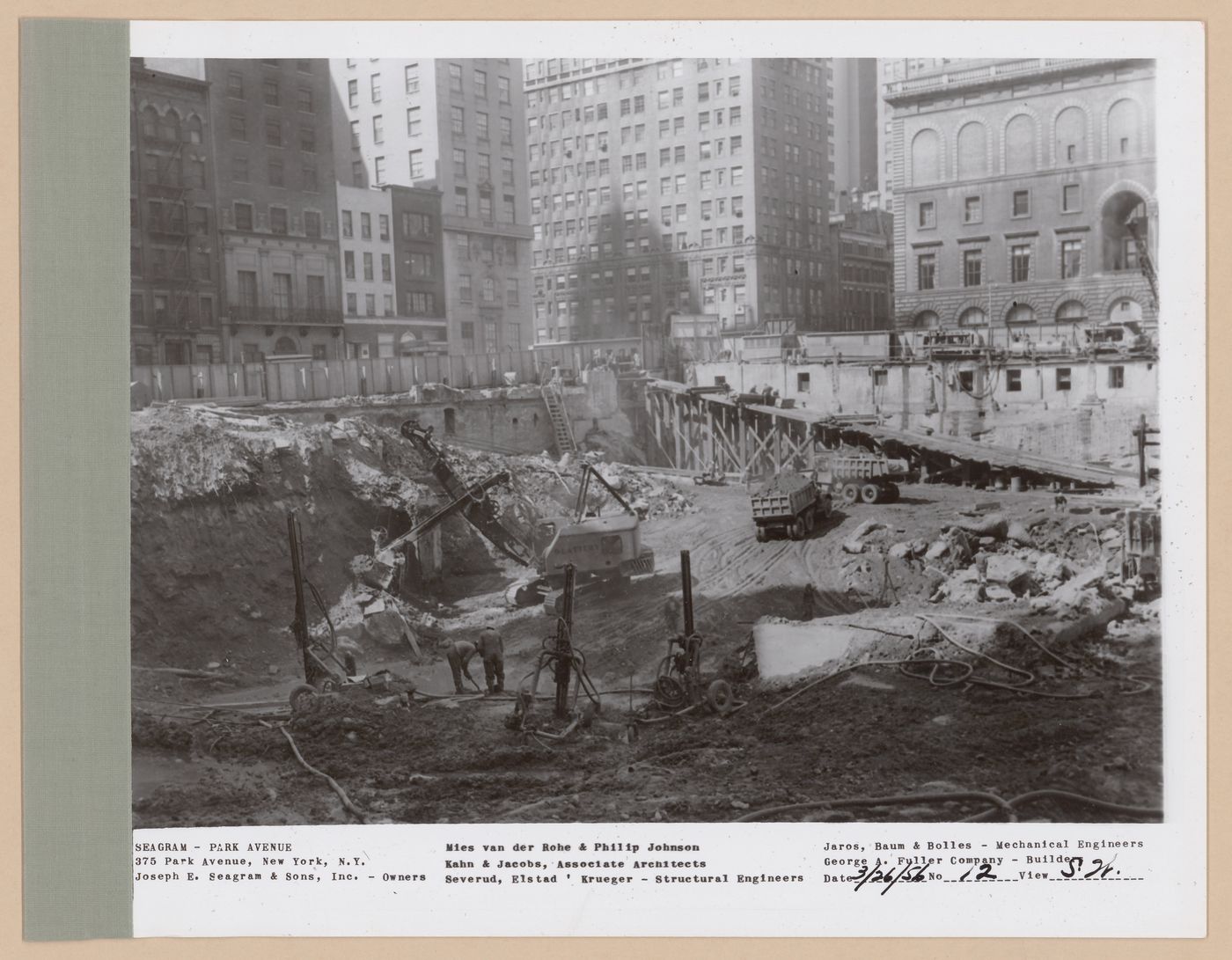 Seagram building under construction, 375 Park avenue, New York, N.Y., south-west view