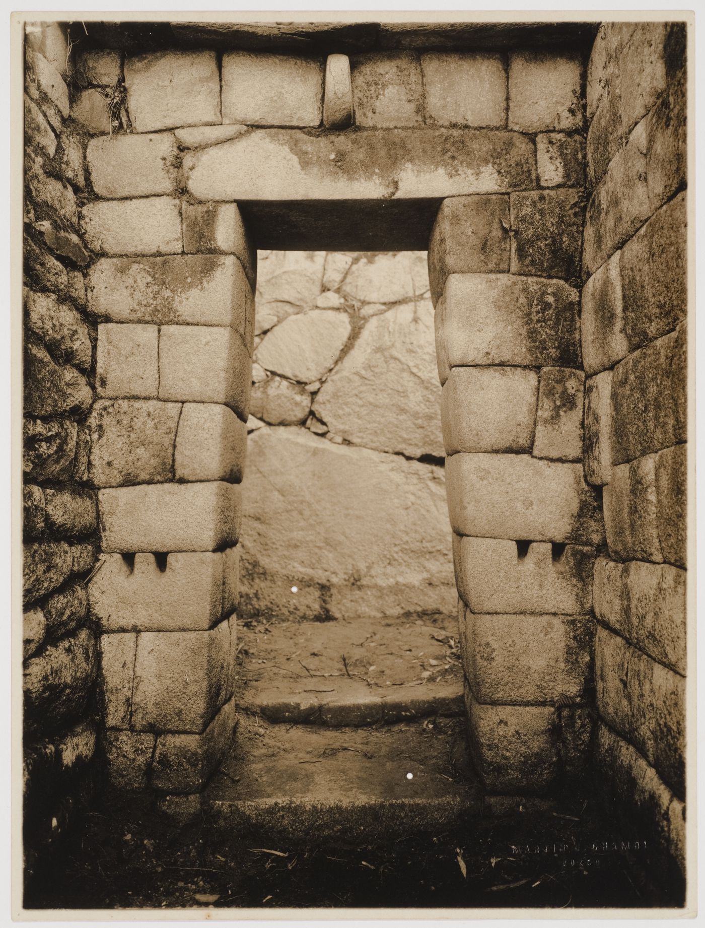 View of an entrance located in the alley beside the House of Ñusta [princess], Machu Picchu, Peru