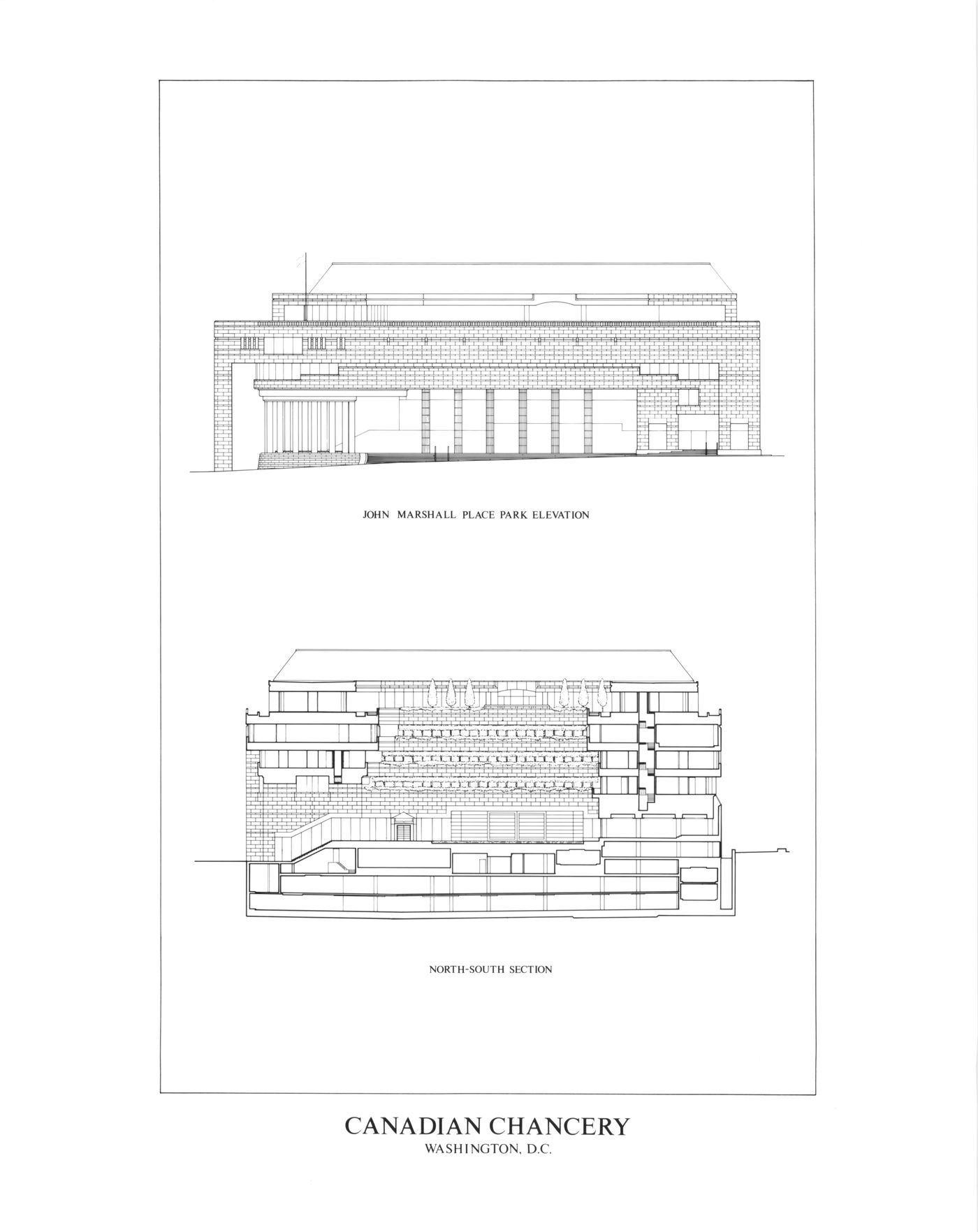 Bird's-eye axonometric projections of the site, site plan