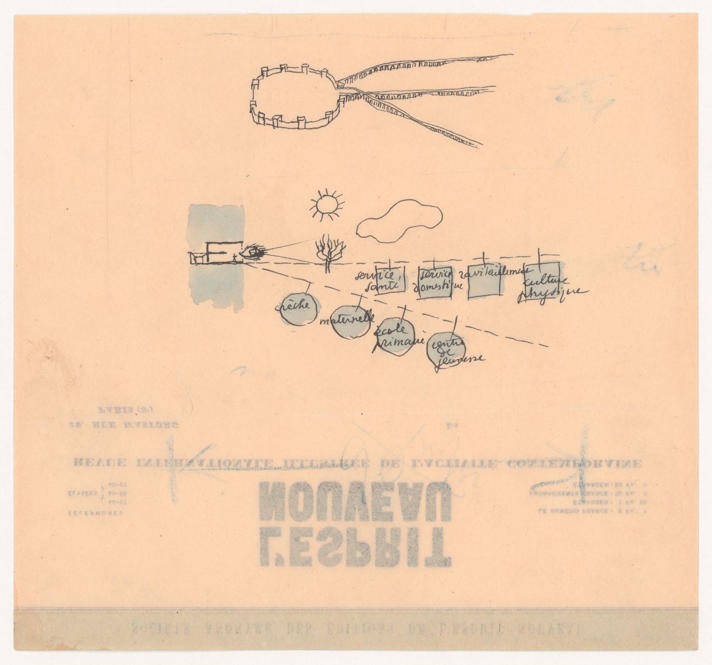 Preparatory studies for publication - view from split-level