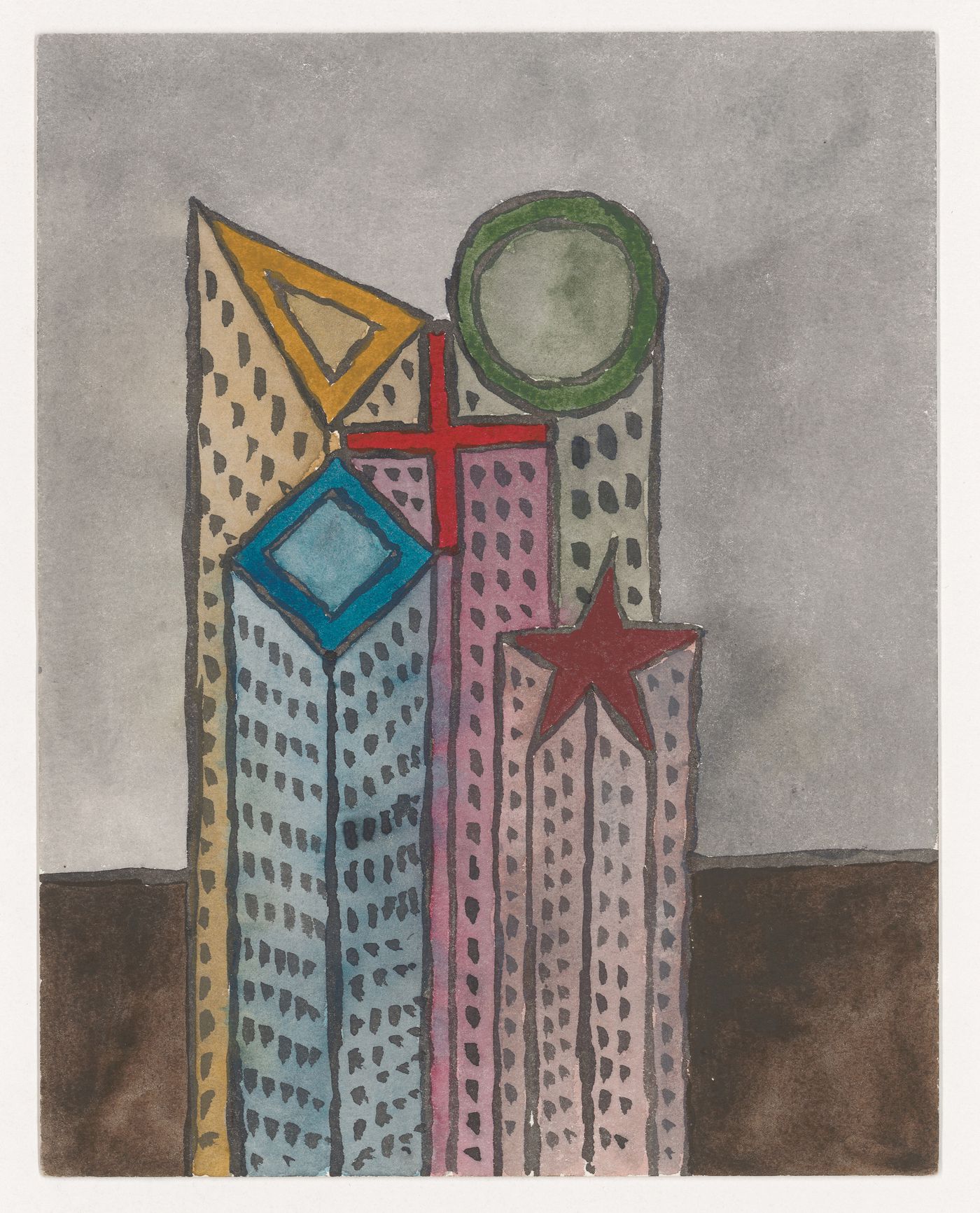Painting for Berlin Night depicting Apartment Houses