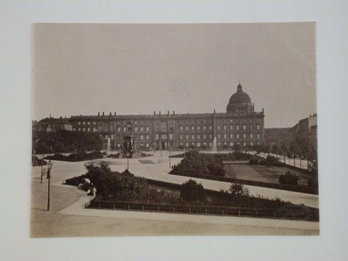View of the principal [?] façade of the Alte Schloss [Old Palace] with the promenade in the foreground, Berlin, Germany