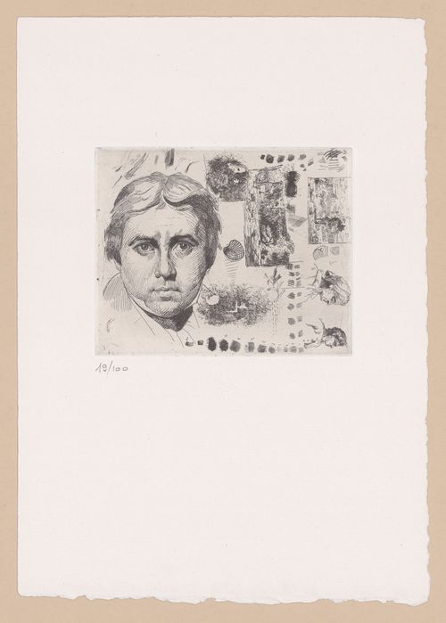 Etching of a portrait of Ingres