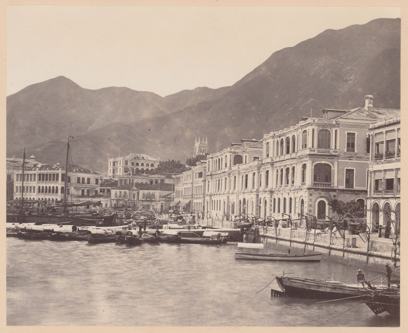 View of the Praya and harbour, Hong Kong (now Hong Kong, China)