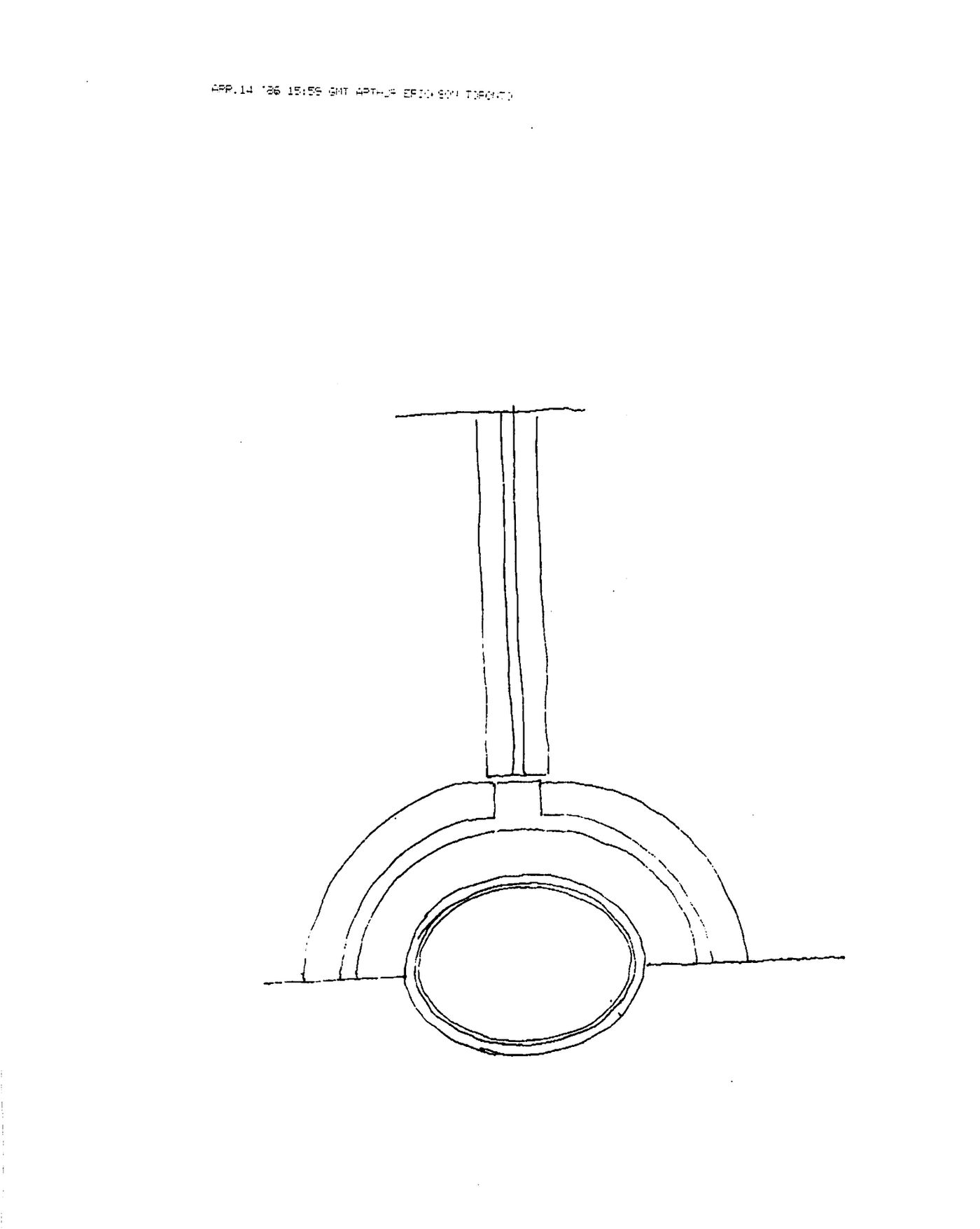 General Motors Advanced Concepts Center, Malibu, California: Diagrammatic section of end post and scoop beam with light disc