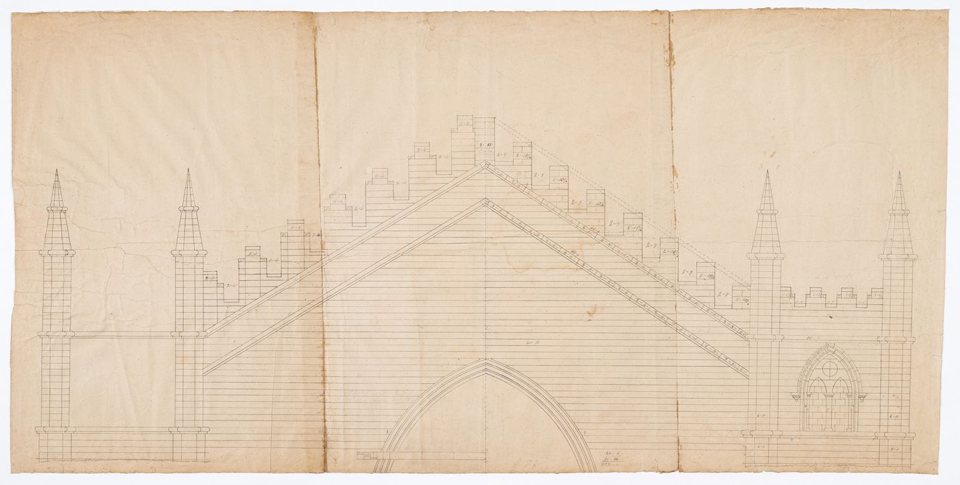 Partial principal elevation for Notre-Dame de Montréal