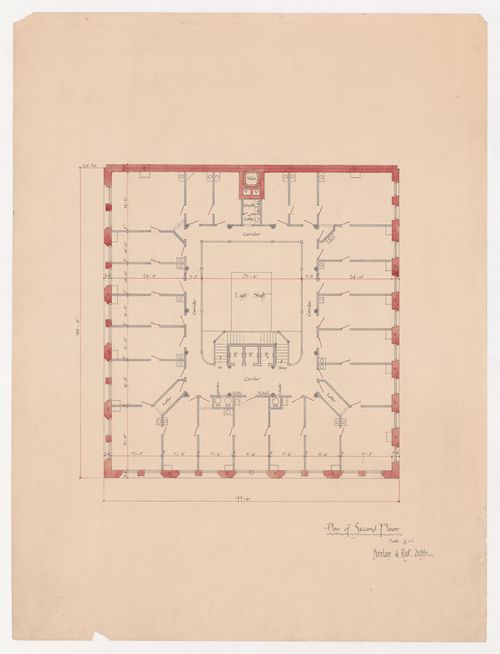 Office building, Chicago: Second floor plan