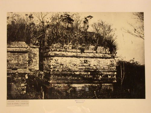 Partial view of Las Monjas [the Nunnery] (also known as the Nun's Palace) showing a close-up view of bas-reliefs, Chichén Itzá Site, Yucatán, Mexico