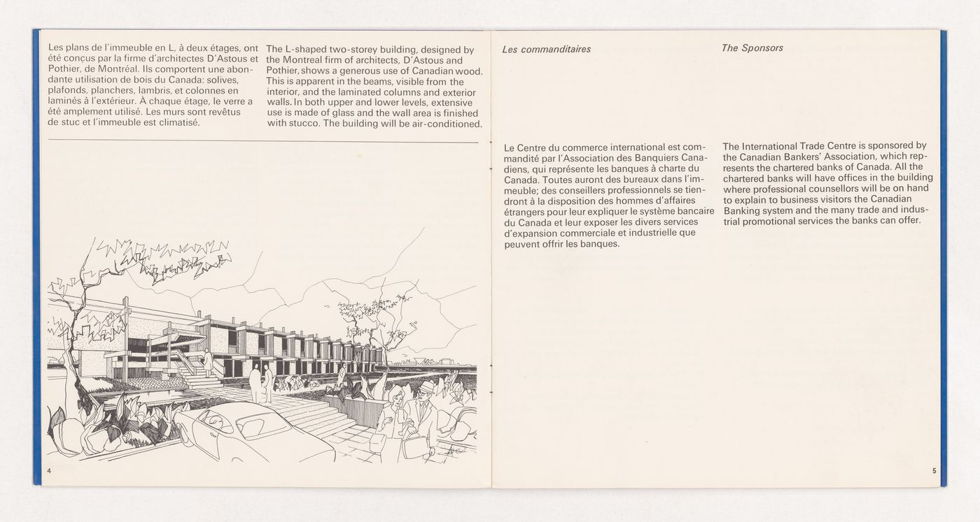 Brochure sur le projet du Centre du commerce international, D'Astous et Pothier architectes
