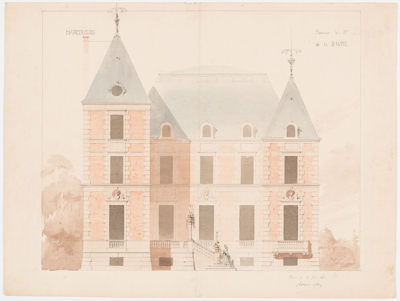Château de Marcoussis: Rear elevation