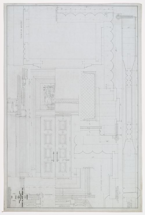 Détails de la porte du hall, Cour suprême du Canada, Ottawa, Ontario, Canada (1937-1953, 1977)