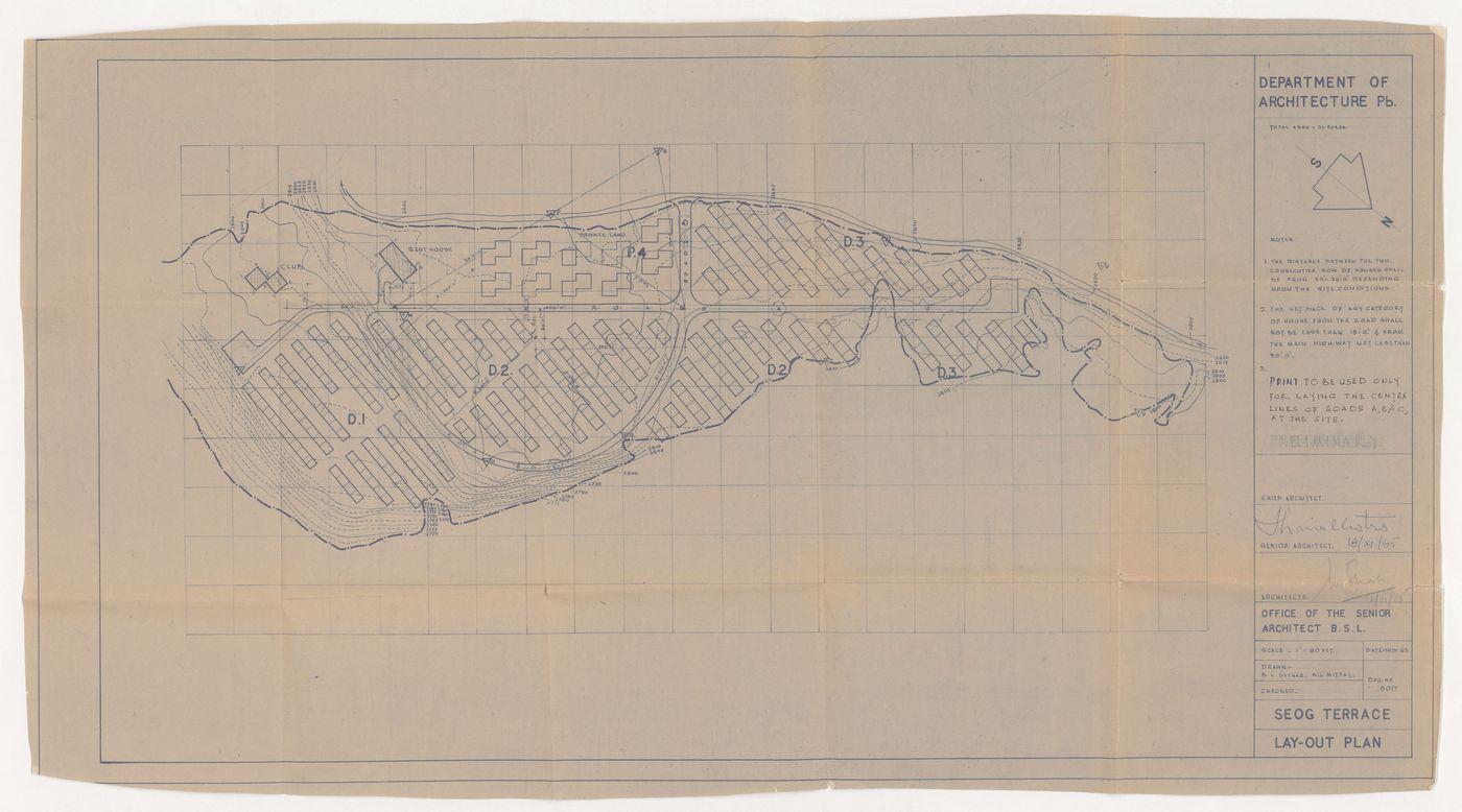 Layout plan for Seog Terrace, Shimla, India