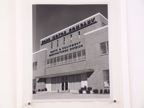 View of the south and west façades of the Parts and Equipment Manufacturing Building, Ford Motor Company, Ypsilanti, Michigan