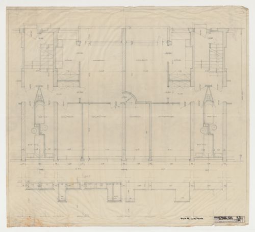 Ground floor plan and elevation for windows for a type A housing unit, Hellerhof Housing Estate, Frankfurt am Main, Germany