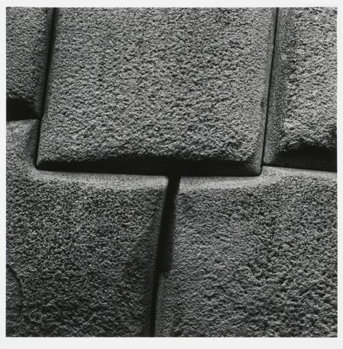 Abstract close up of geometric wall stones fitted together, Cuzco, Peru
