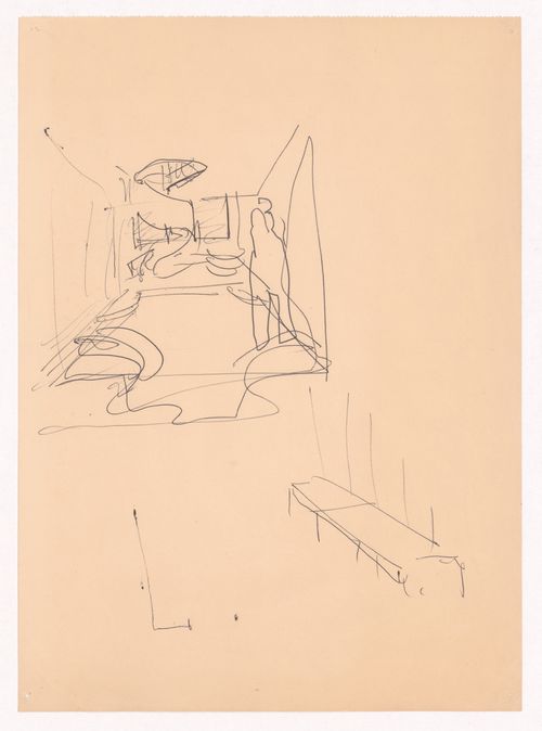 Interior space sketch and detail for Loja Turquesa - Irmãos Campos Morais, Porto, Portugal