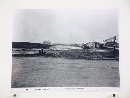 View of eastern junction, looking west along bypass, during construction of the Swanley Bypass, England