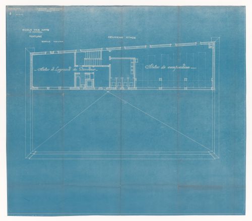Plan de deuxième étage et toiture pour École des Arts de Montréal