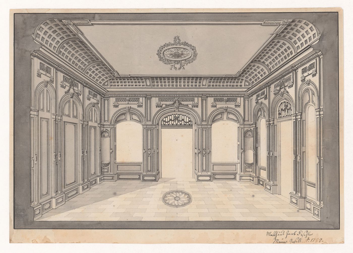 Project for the interior of a hall - perspective
