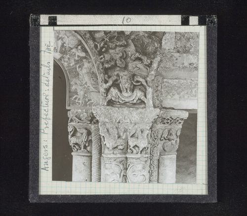 View of relief sculpture in prefecture, Angers, France