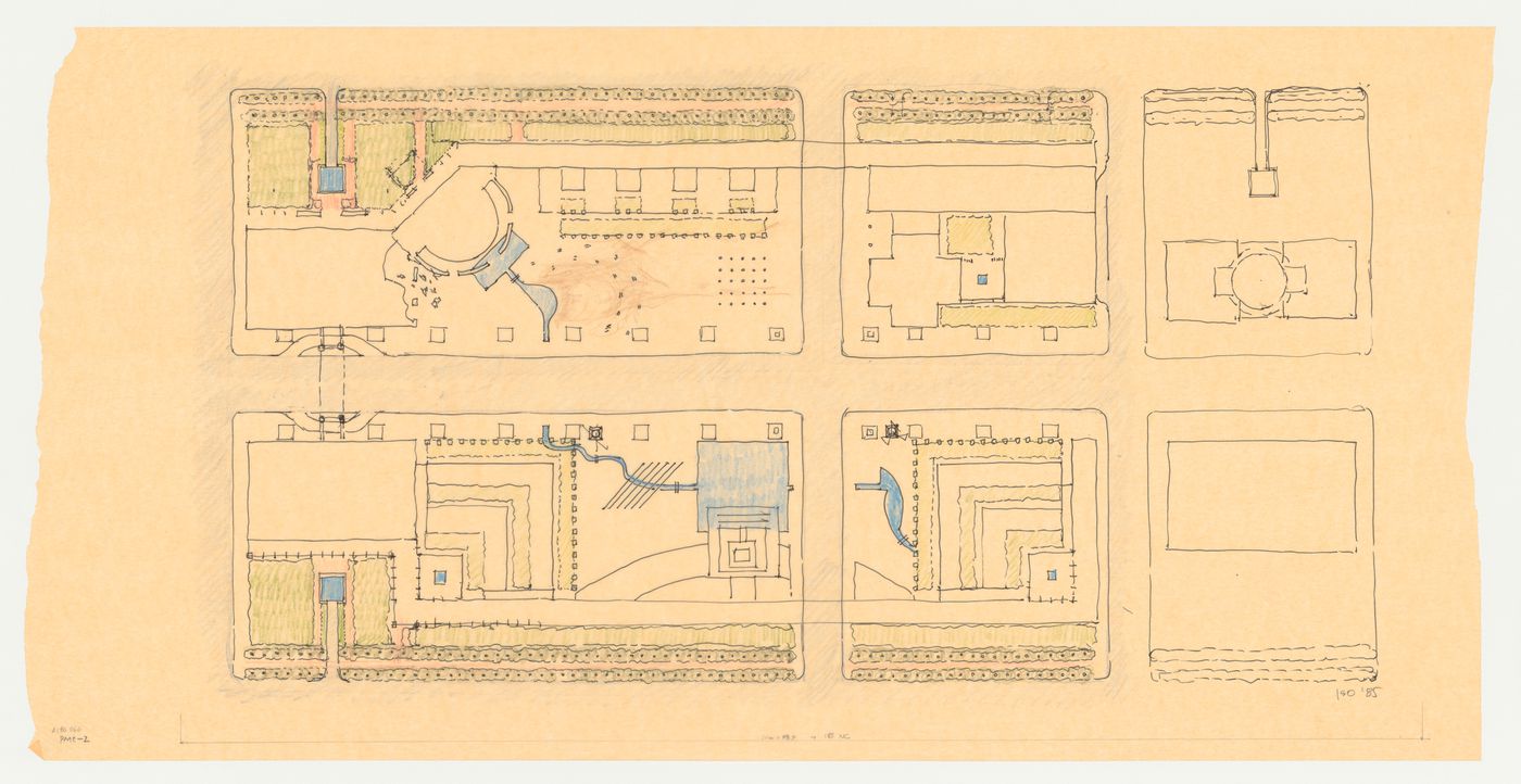 Sketch site plan for the Phoenix Municipal Government Center Competition
