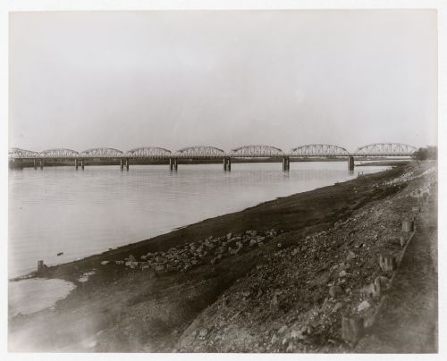 Landscape view of the Blue Nile Road and Railway Bridge, Khartoum, Sudan
