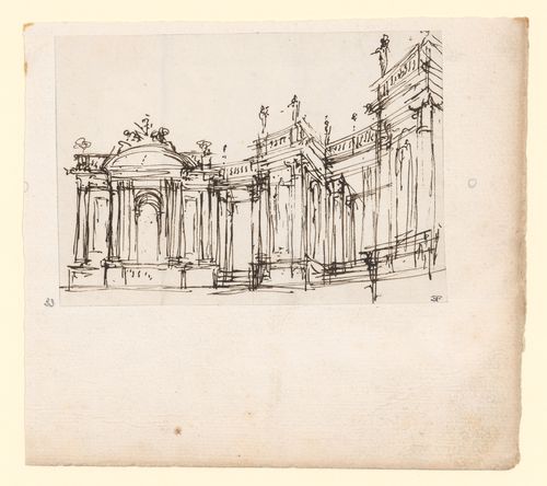 An exedra with statues