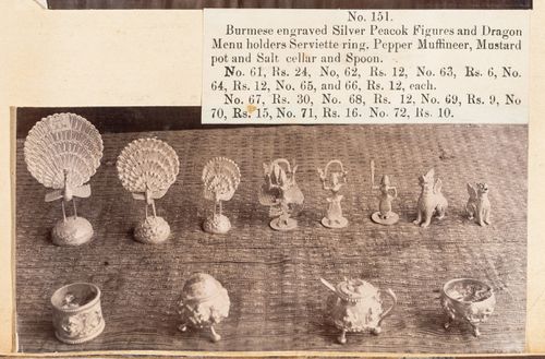 View of silverware, F. Beato Limited, C Road, Mandalay, Burma (now Myanmar)